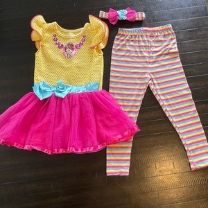 Fancy Nancy 3-Piece Outfit (dress, leggings, & headband)
